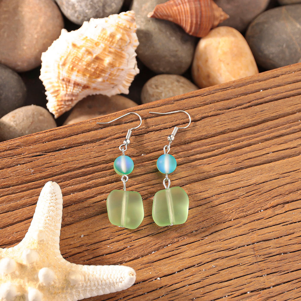 Wholesale Ocean Style Glitter  Glass Earrings