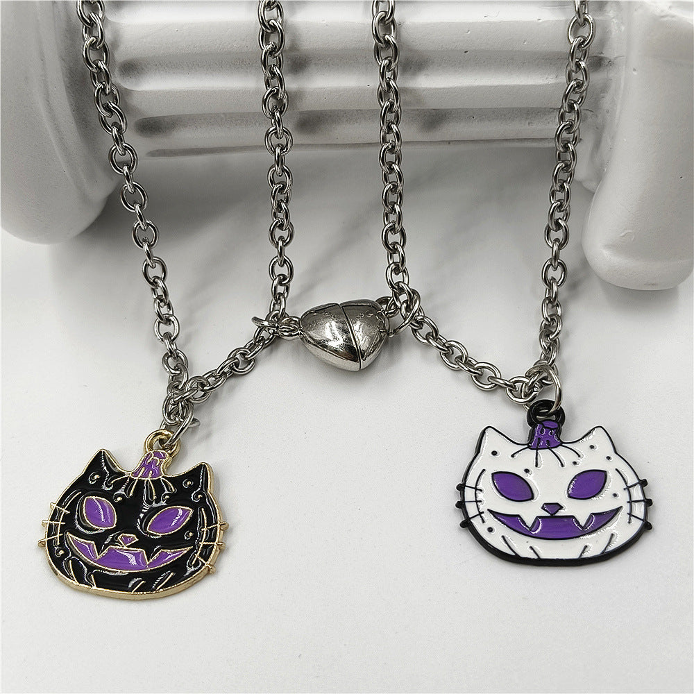 Wholesale Halloween Black Cat Ghost Necklaces ACC-NE-Hanyu008