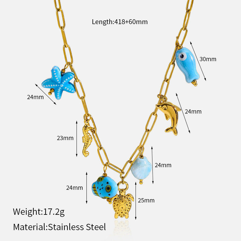 Wholesale Ocean Style Series Stainless Steel Necklace