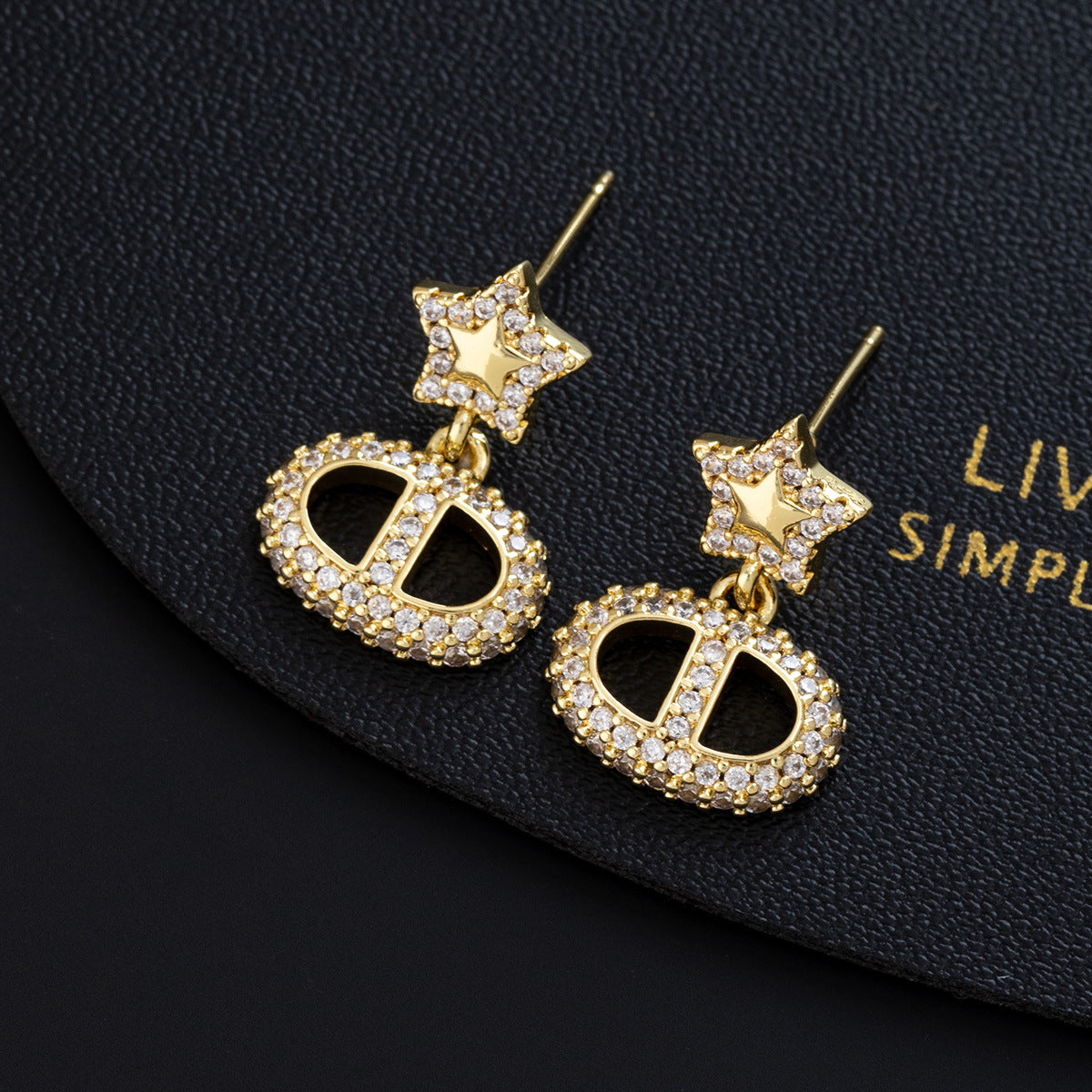 Wholesale Sparkling Star Pig Nose Rhinestone Earrings Gold Tone Women S Fashion Jewelry Party Wear Gift Resale