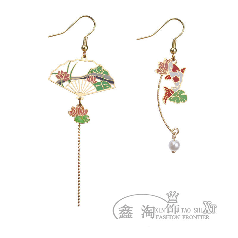 Wholesale Cicada Wing Fairy Earrings Fashion Jewelry Accessory Asymmetric Gradient Color Gift