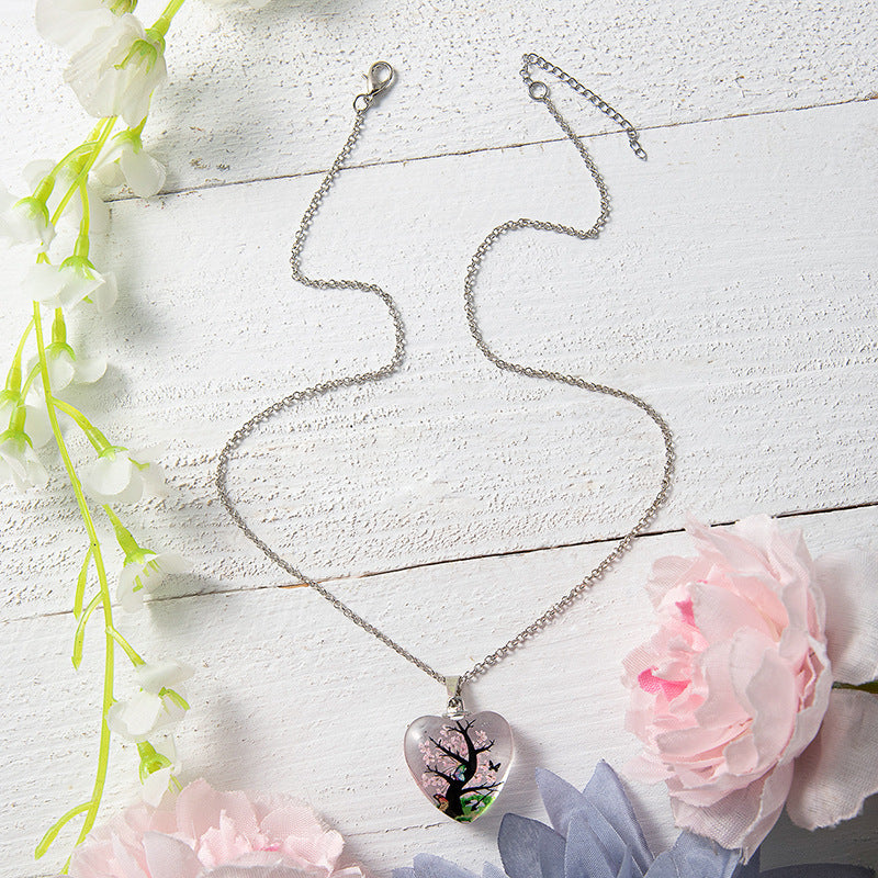 Wholesale love eternal life flower pendant necklace