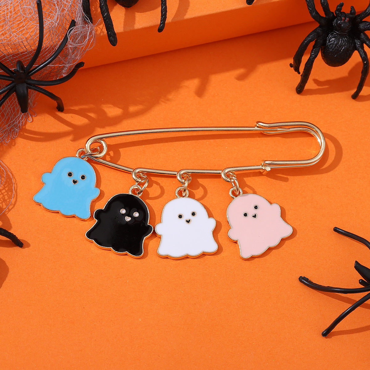 Wholesale  ghost face pumpkin ghost web gothic brooch