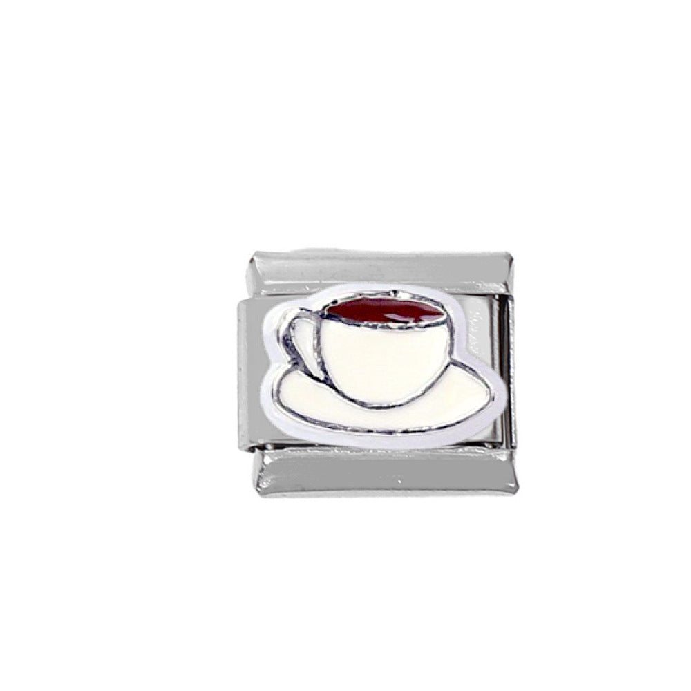 Wholesale Hamburger Coffee Stainless Steel DIY Charm Module For Bracelet Necklace Making Craft Supply