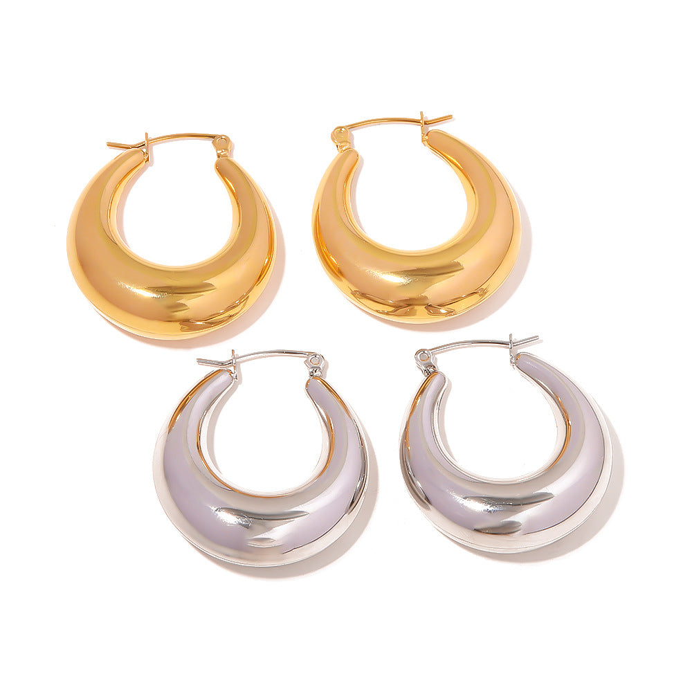 Wholesale circle hollow stainless steel earrings