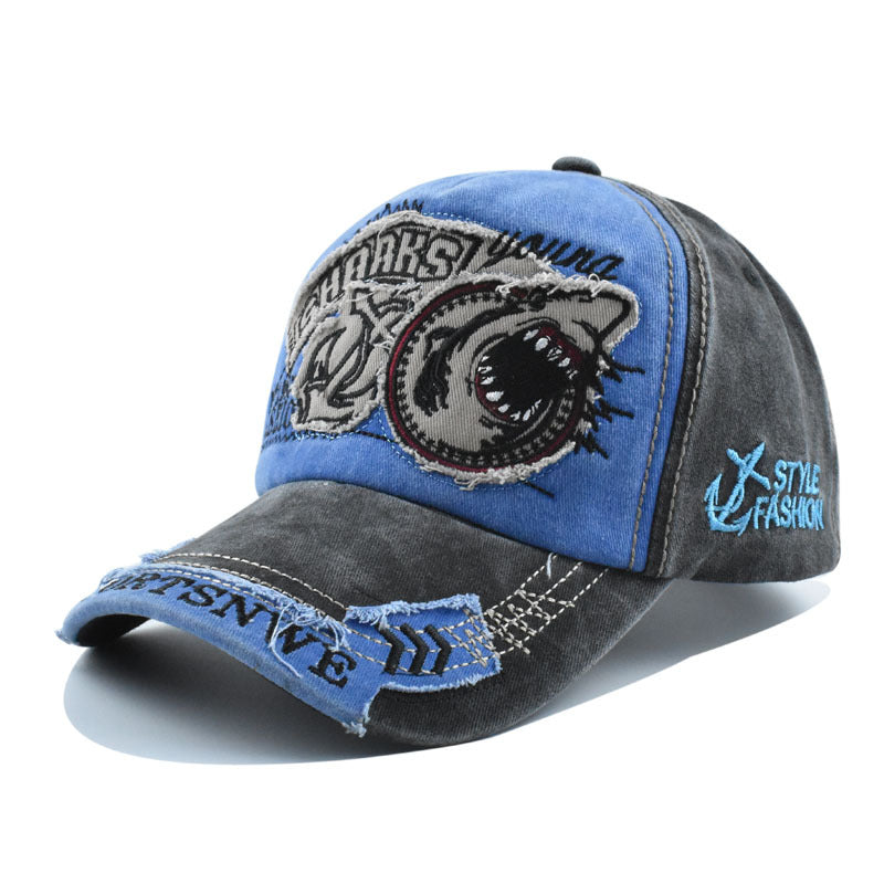 Wholesale  Shark Baseball Hat  Vintage Washed Cotton Cap