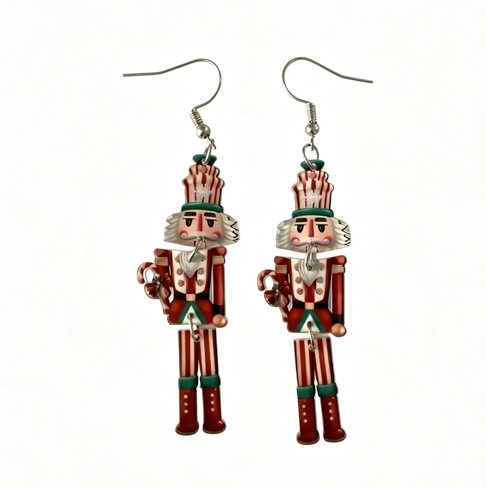 Wholesale Christmas Nutcracker Soldier Acrylic Earrings For Women Holiday Party Jewelry Accessory Boutique Resale