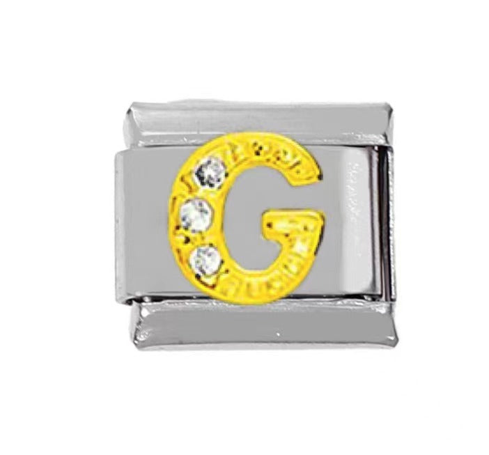 Wholesale 5pcs Italian Charm Bracelet Charm Module Stainless Steel Letter Bracelet 9mm DIY Pattern Free Stitching Detachable Composable Bracelet ACC-BT-DaLiang022