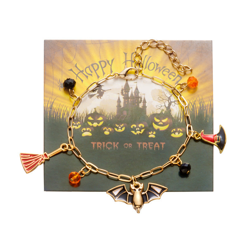 Wholesale Halloween Bracelet  Funny Creative Bat Ghost Pendant Bracelet