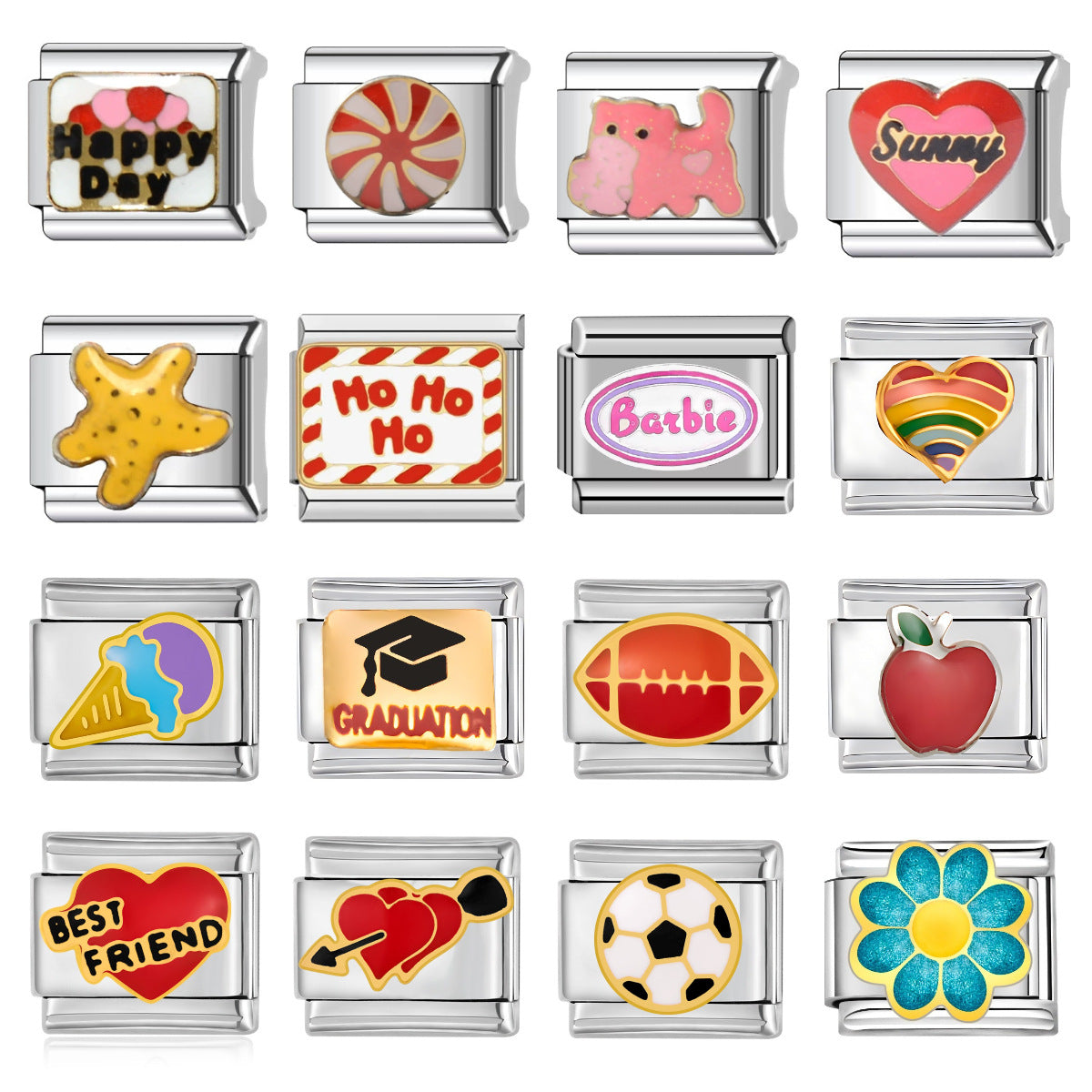 Wholesale Italian Charm Bracelet 9mm DIY Strap Pattern Creative Stainless Steel Composable Bracelet