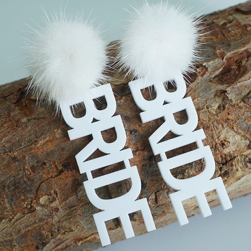 Wholesale 2 Pairs/pack Wedding Bridesmaid Jewelry Floral Pearl Laser Acrylic Earrings ACC-ES-HY078