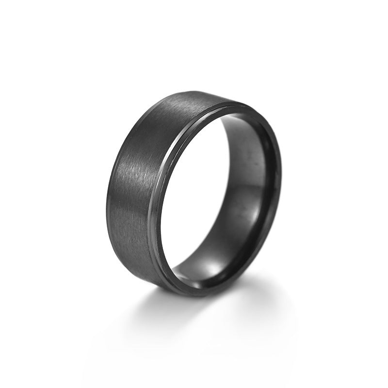 Wholesale  Men's  Electroplated Black Combination Stainless Steel Ring