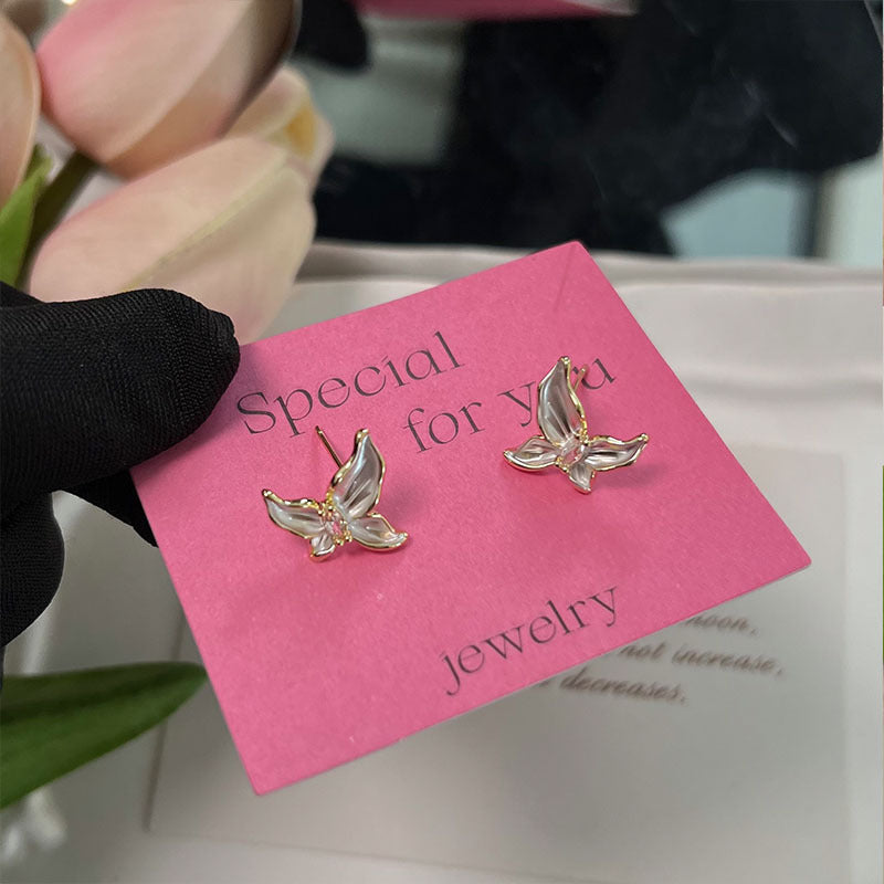 Wholesale  Oil Drop Butterfly Earrings Light Luxury Versatile Earrings