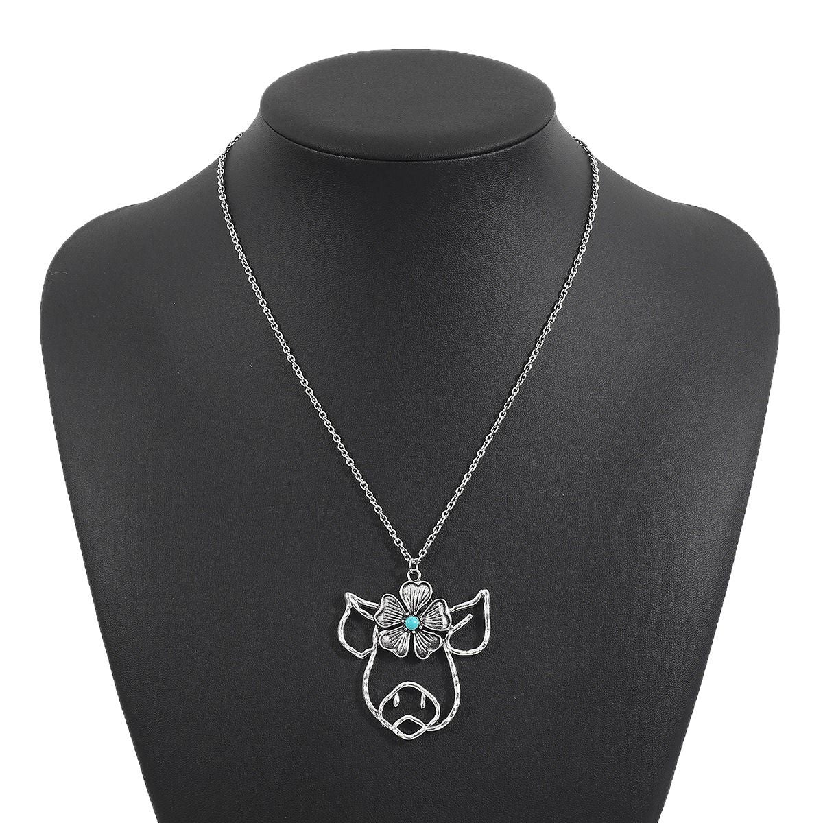 Wholesale  Retro Geometric Alloy Necklace Bohemian Ethnic Turquoise Necklace