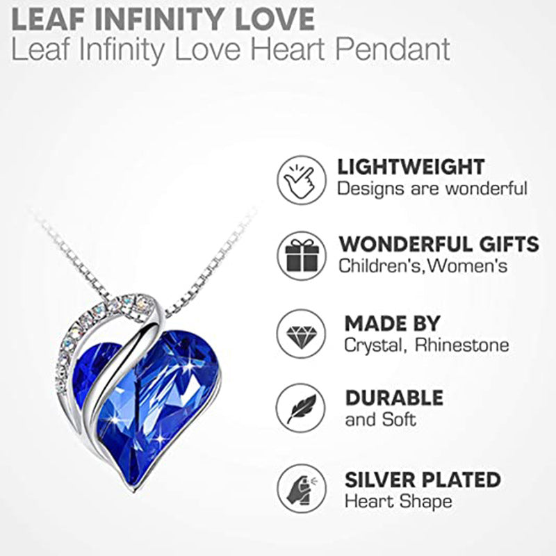 Wholesale Fashion Crystal Necklace Pendant Ocean Heart Love Necklace