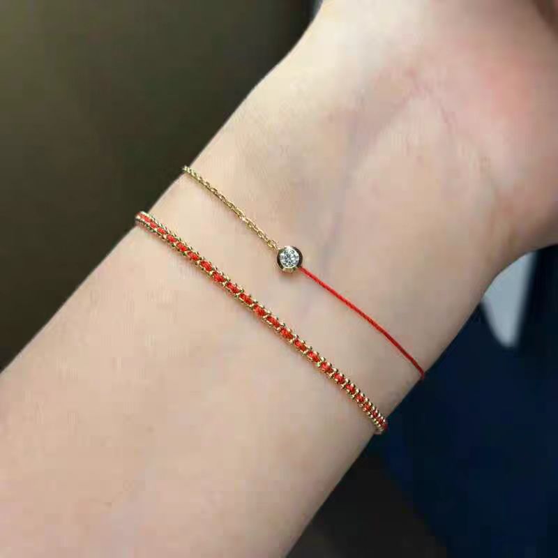 Wholesale Platinum Bohemian Red Rope Bracelet