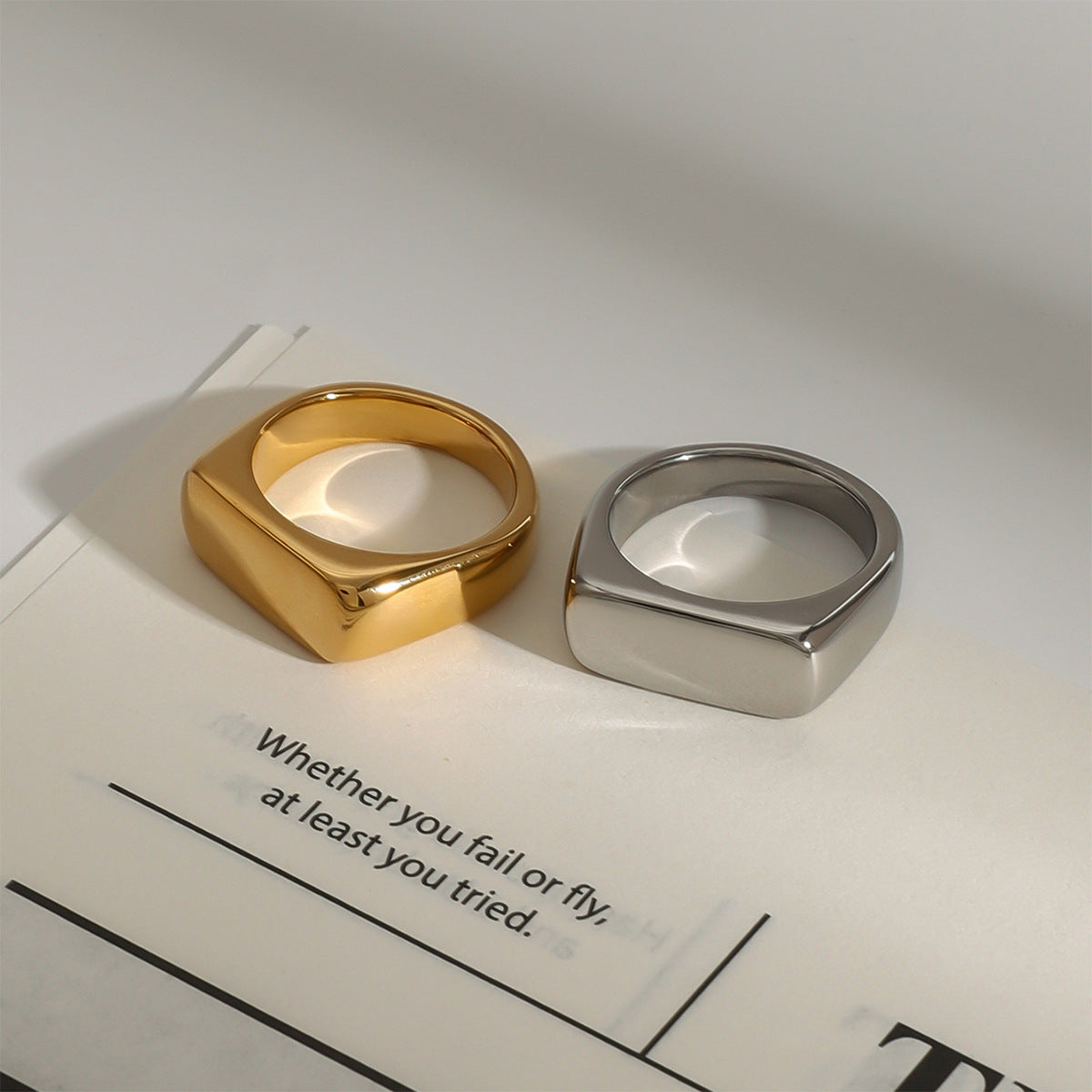 Wholesale  18k gold plated stainless steel plain ring