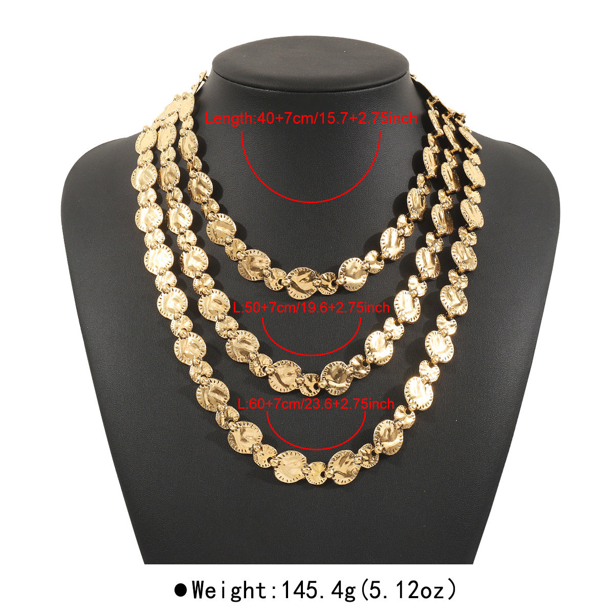 Wholesale personality geometric gold coin necklace exaggerated street punk stylenecklace