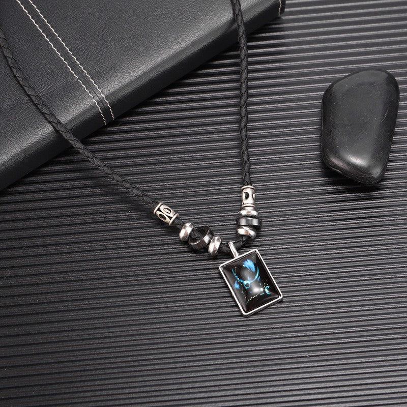 Wholesale Twelve Constellations Starry Sky Luminous Retro Necklace ACC-NE-Pufei004