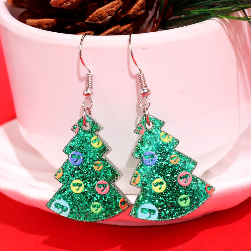 Wholesale  Glitter Color Flower Smiley Acrylic Earrings