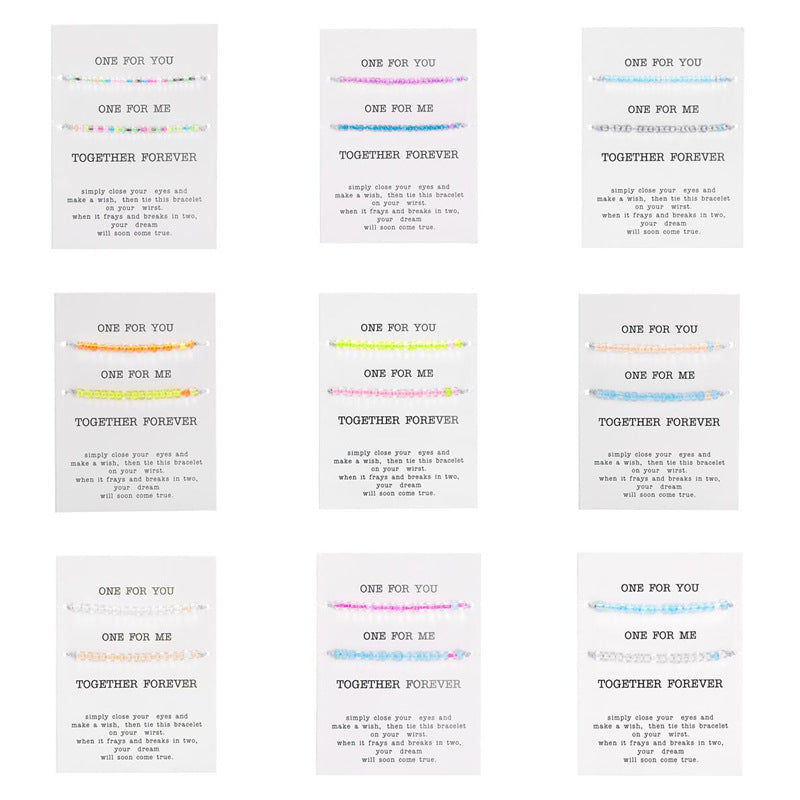 Wholesale  colorful luminous rice beads couple beaded bracelet