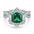 Wholesale S925 sterling silver inlaid grandmother Green Square gemstone high carbon diamond ring