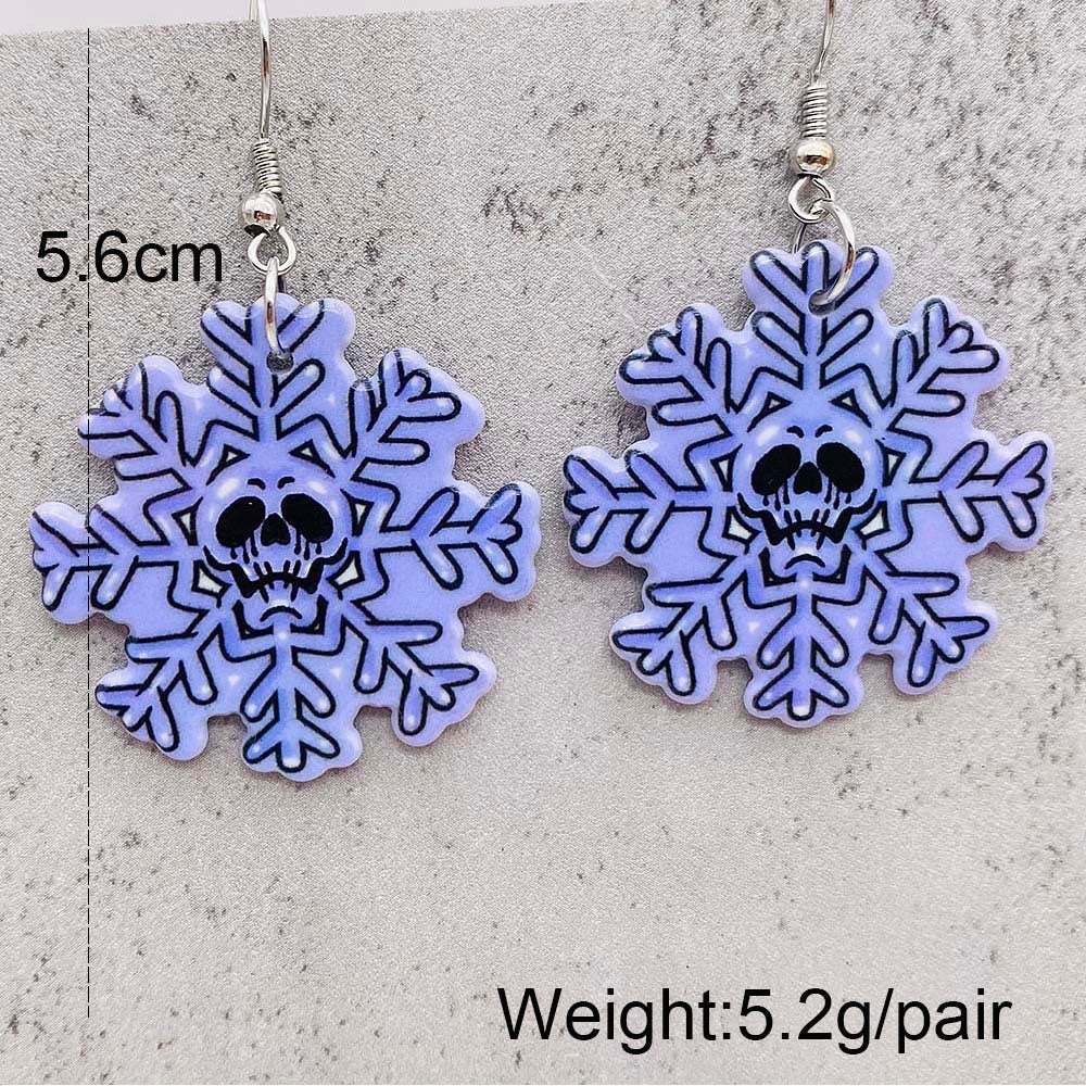 Wholesale  Christmas Acrylic Earrings Snowman Crutch Snowflake Candy Christmas Earrings