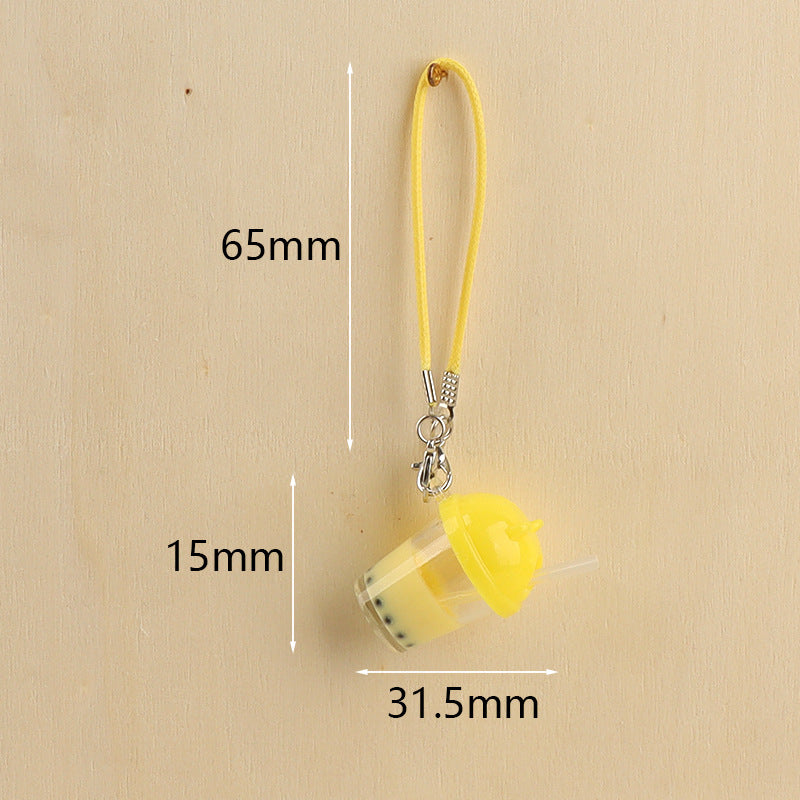 Wholesale pearl milk tea cup cat ear  keychain