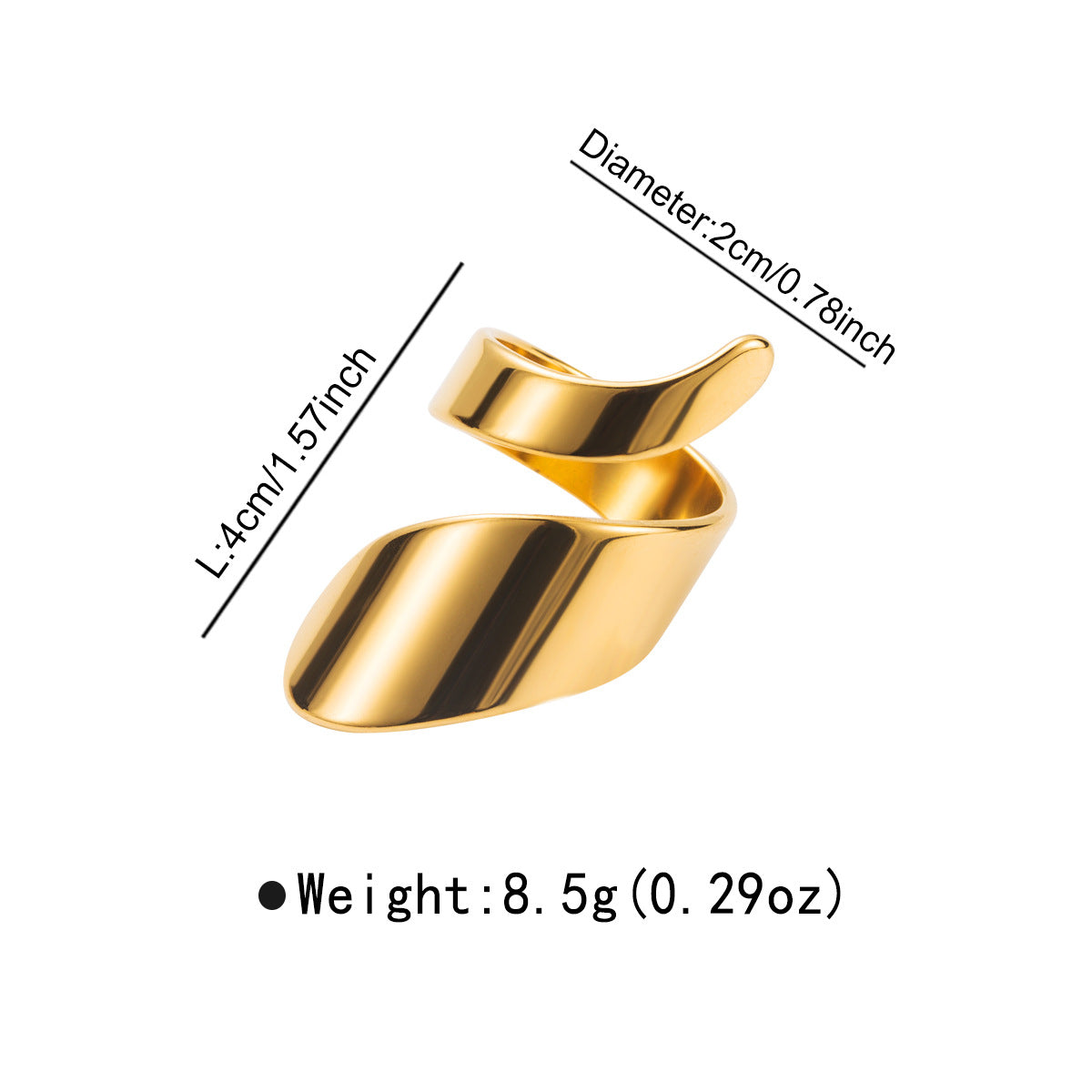 Wholesale Stainless Steel Love Geometric Angel Wings Ring Adjusting Open Ring