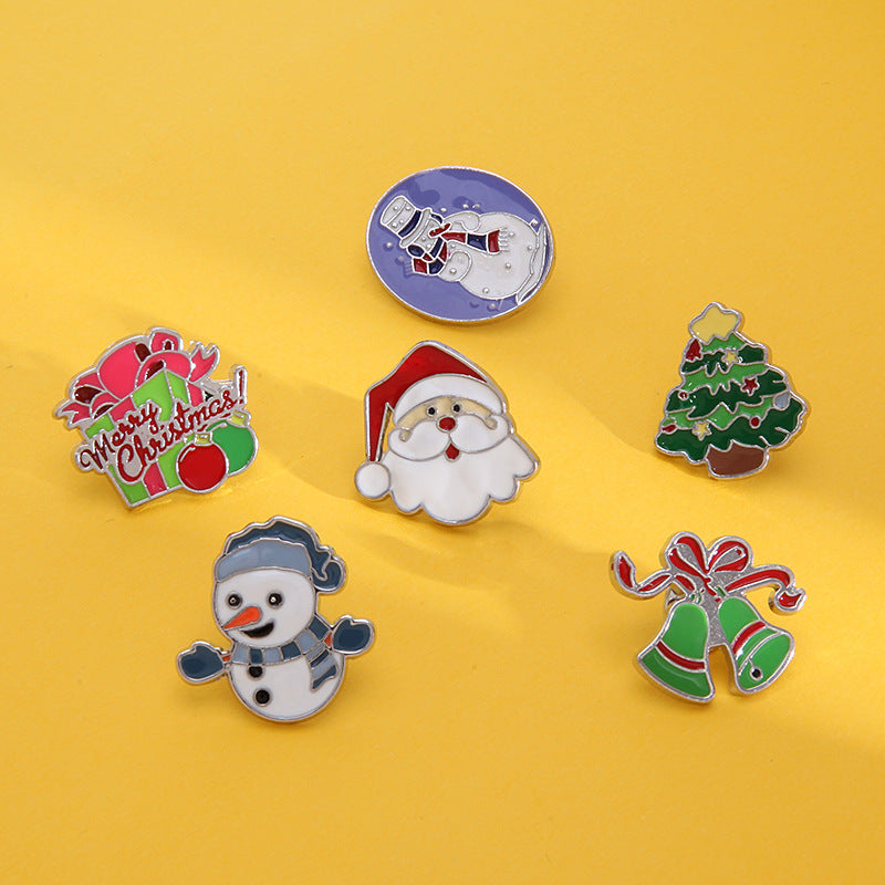 Wholesale Cartoon Cute Christmas Alloy Oil Drop Brooch ACC-BCH-BinLi001