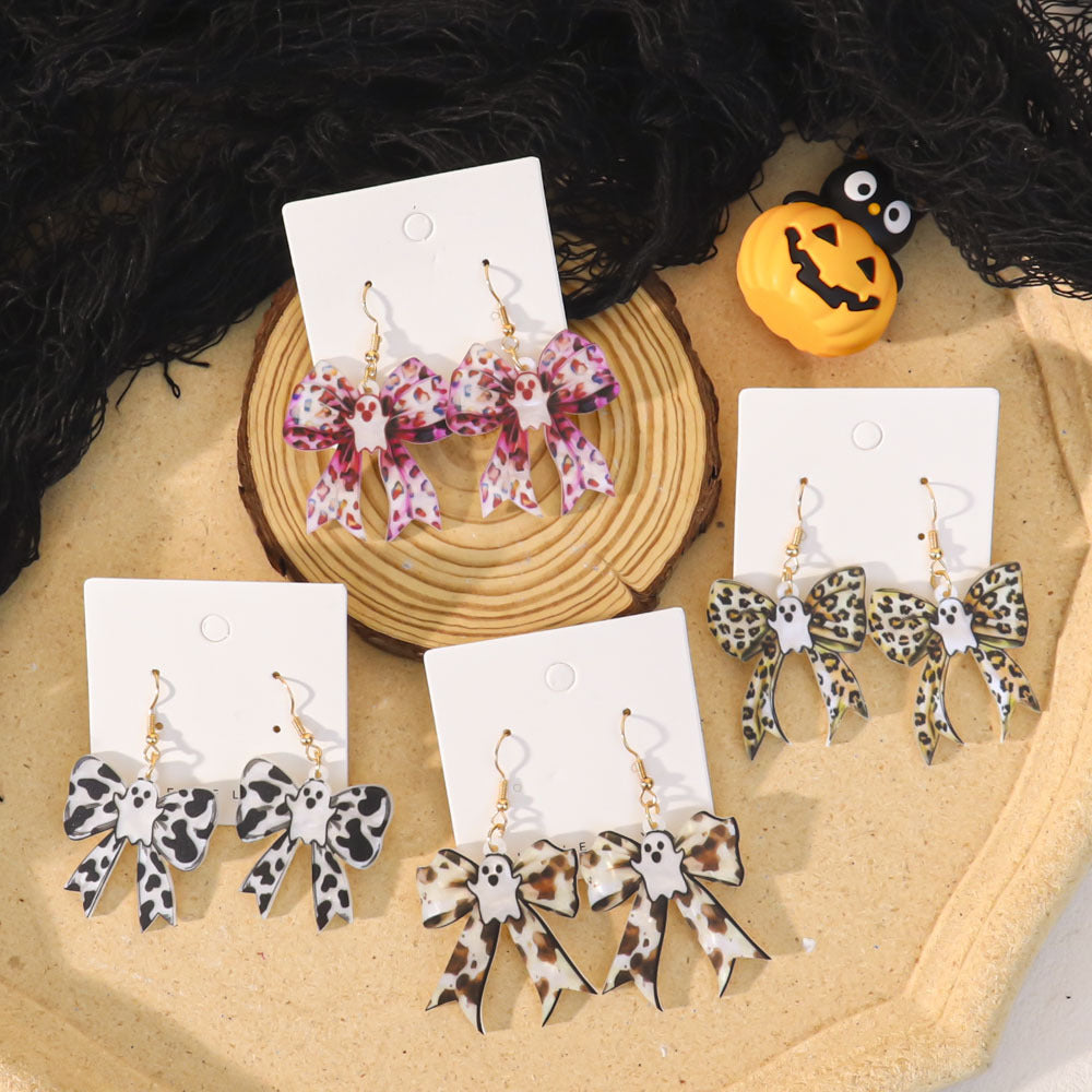 Wholesale  Acrylic Cute Ghost Bow Earrings