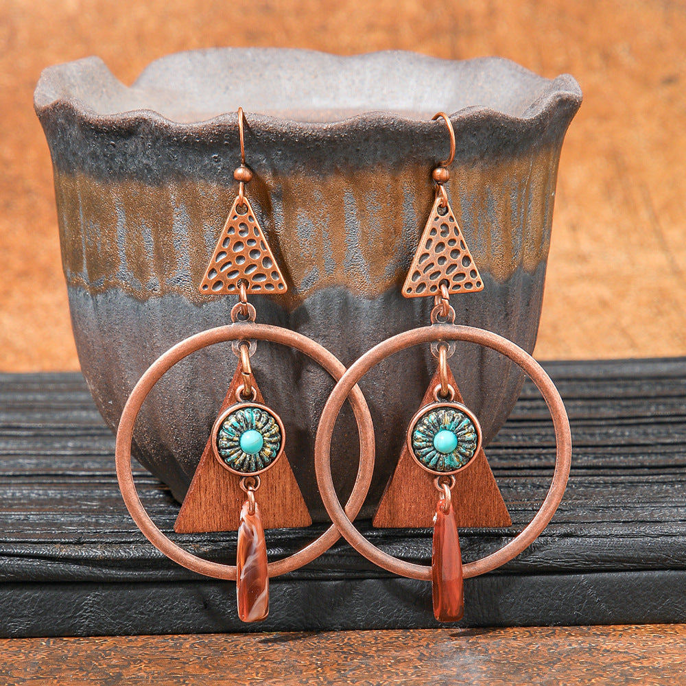 Wholesale Bohemian Geometric Tassel Earrings Zinc Alloy Jewelry Accessory