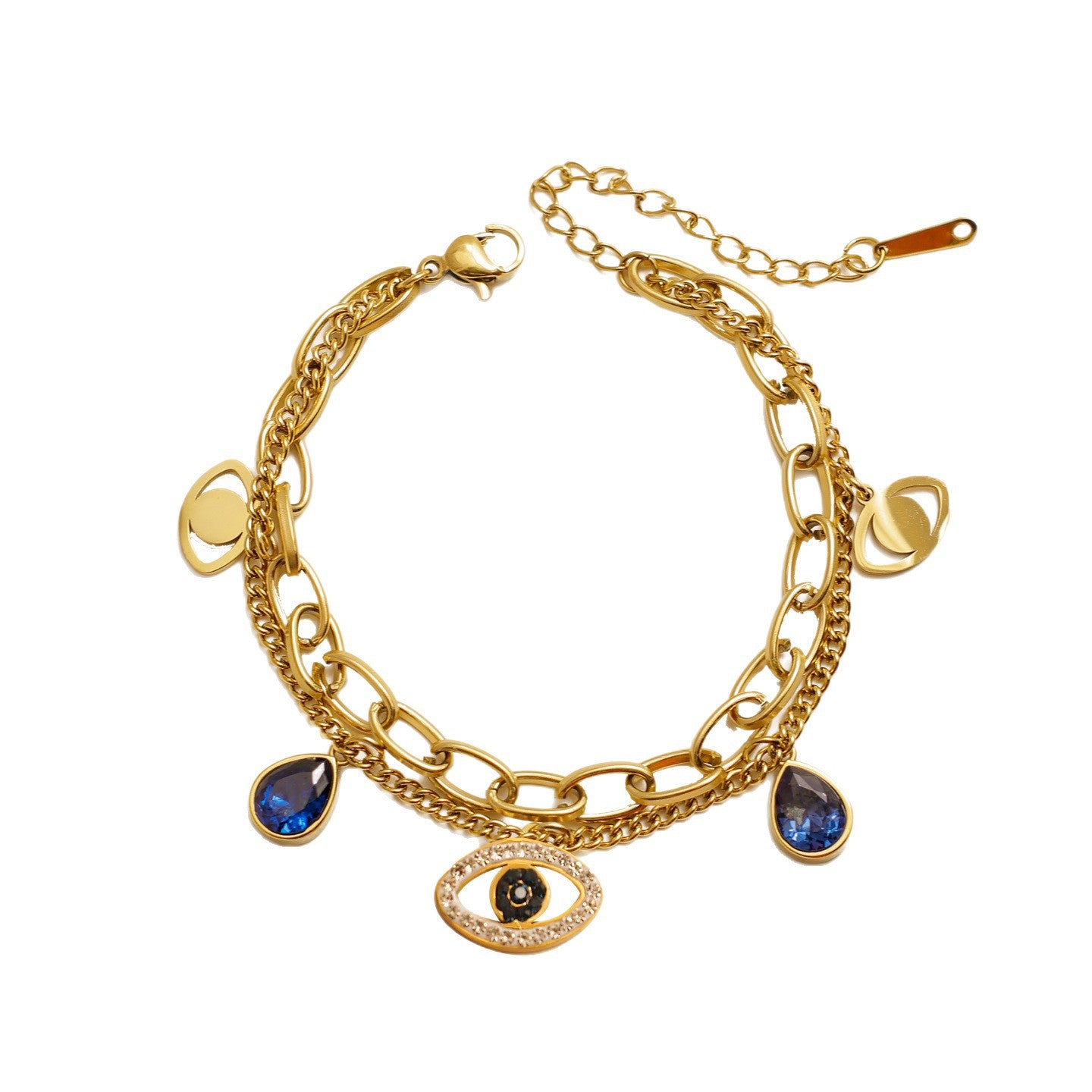 Wholesale Double-Layer Splicing Devil' s Eye Design Bracelet