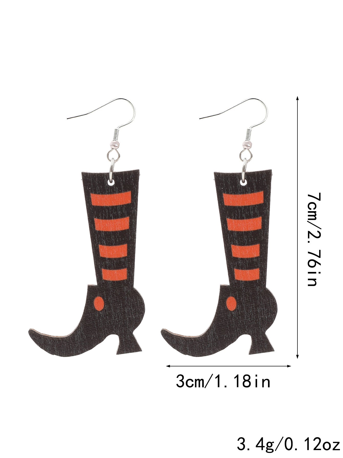 Wholesale Halloween witch hat boots hairstyle wooden  earrings