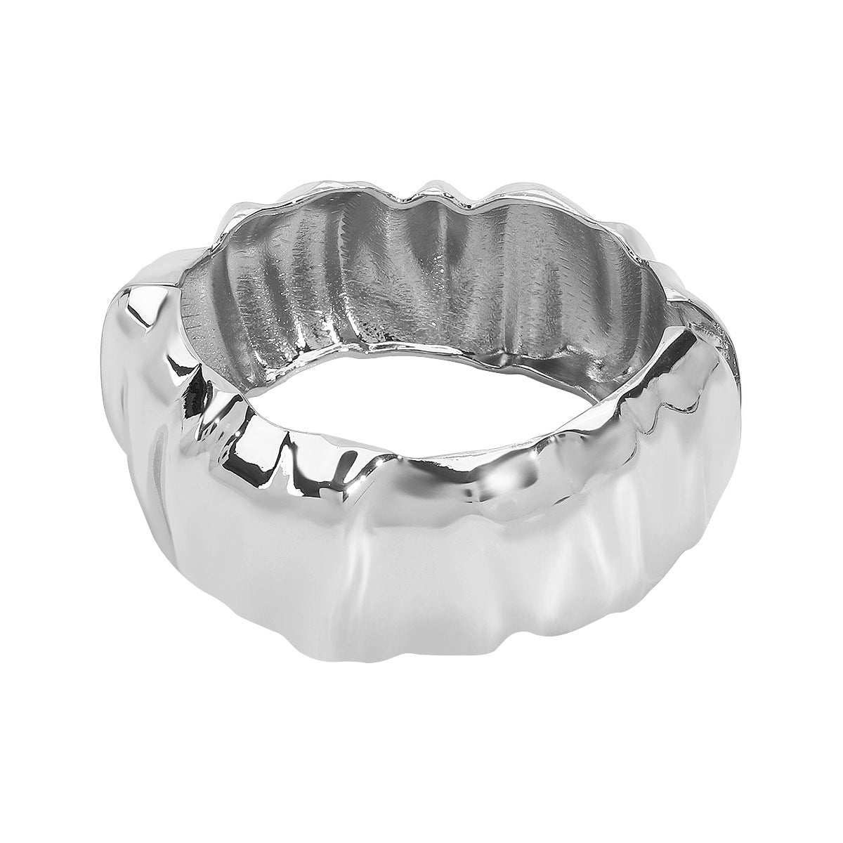 Wholesale Irregular Pleated Circular Wide Bracelet