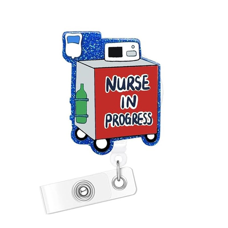 Wholesale Acrylic Heart Medicine Bottle Nurse Cap Medical Retractable Badge Scroll Keychain ACC-KC-LingYu004