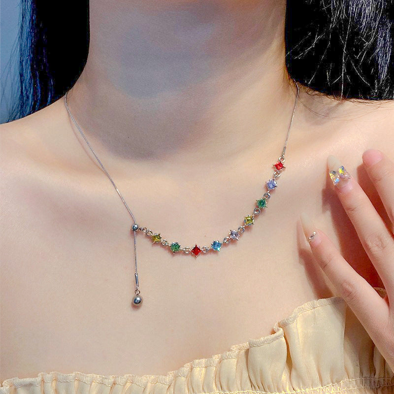 Wholesale Silver Butterfly Tassel Necklace Collarbone Chain Choker Necklace ACC-NE-NS011