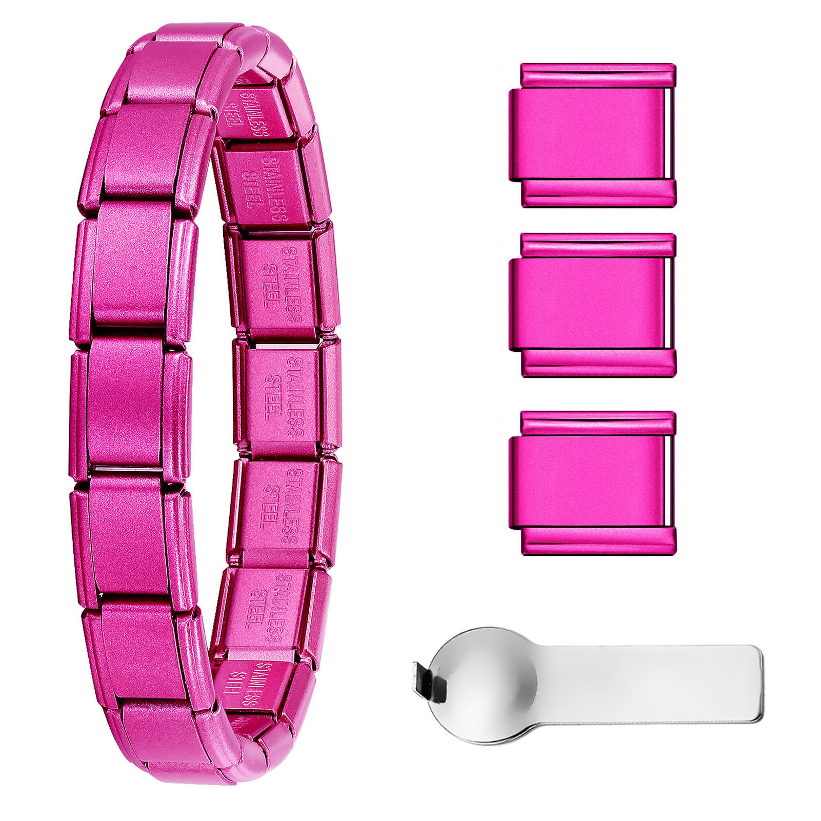 Nuovo set di braccialetti modulari italiani multicolori all'ingrosso, braccialetto di giunzione fai-da-te in acciaio al titanio, affascinante confezione regalo di gioielli modulari