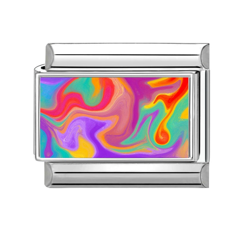 Wholesale 9mm Italian Charm Starter Bracelets DIY Colorful Single Section Creative Stainless Steel Composable Bracelet