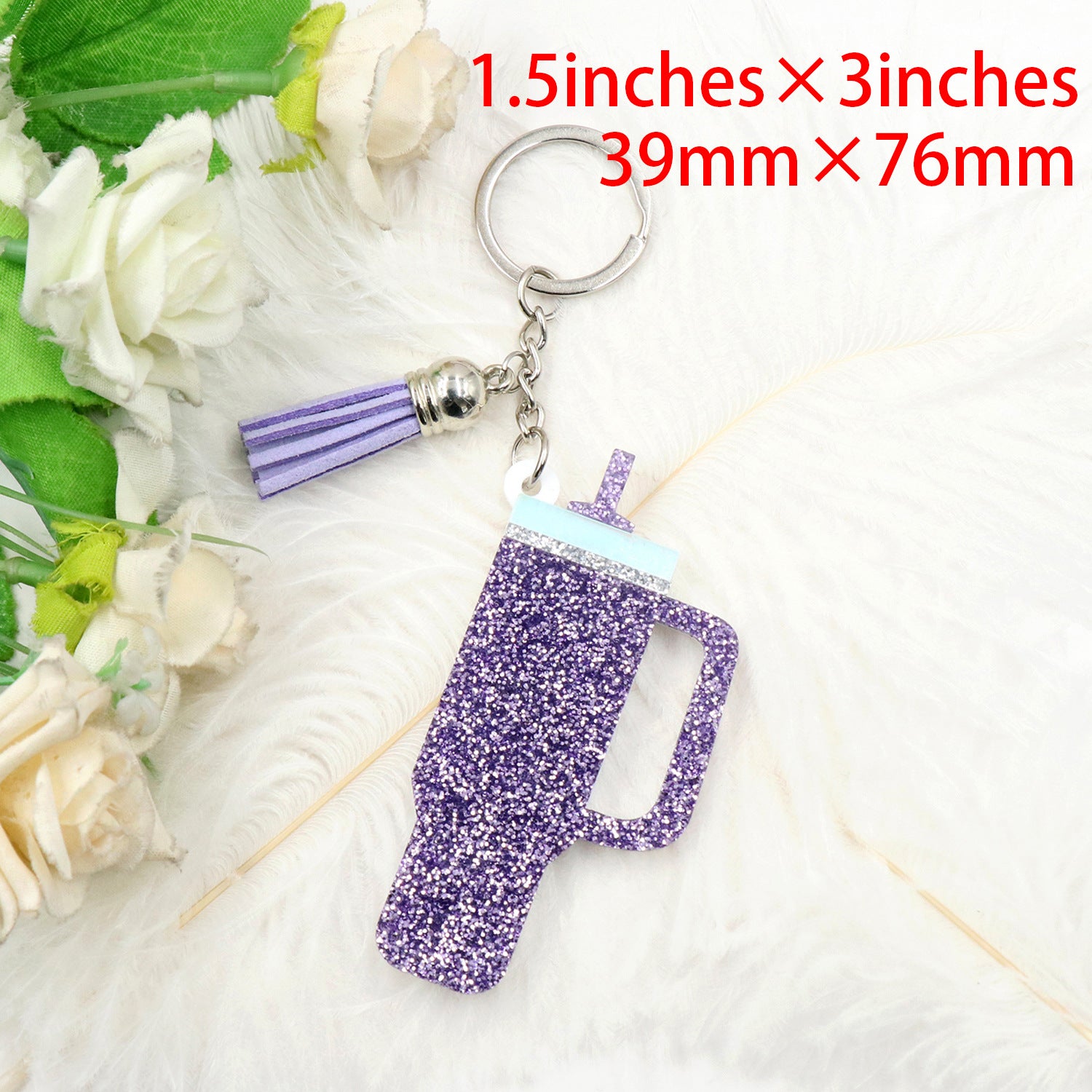 Wholesale Mug Glitter Acrylic Keychain Mug Lover Gift Creative Keychain ACC-KC-XiaoYan004