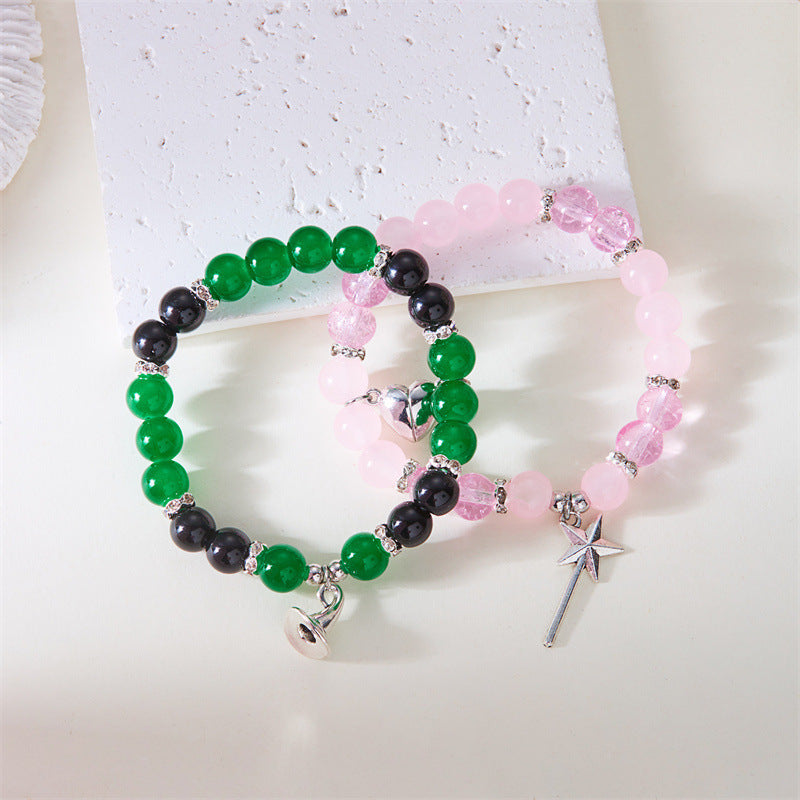 Wholesale  Beaded Bracelet Crown Love Magnetic Good Friend Bracelet