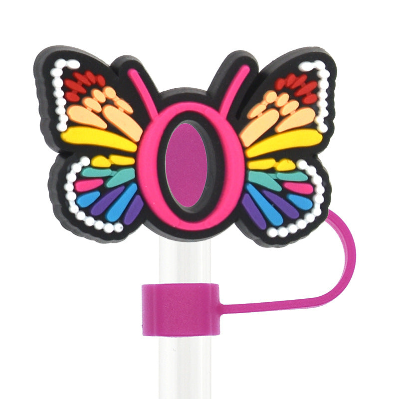 Wholesale 100pcs Random 100pcs Butterfly 10mm PVC Soft Straw Tube Cap
