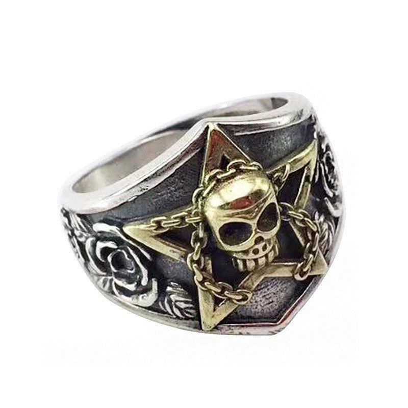 Wholesale Alloy Skull Ghost Head Ring Vintage Punk Adjustable Boutique Resale Jewelry