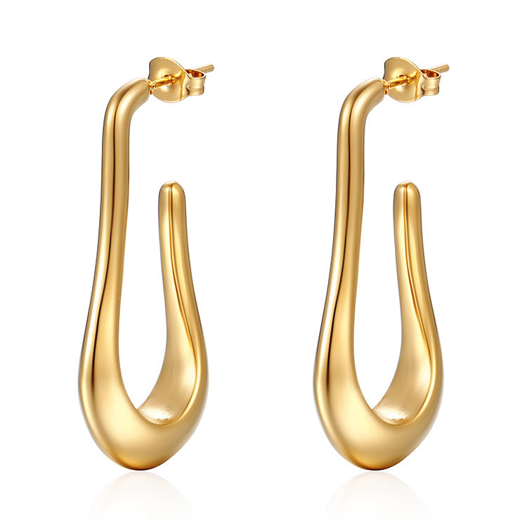 Wholesale  18K Gold Stainless Steel Earrings  Geometric  Irregular Earrings