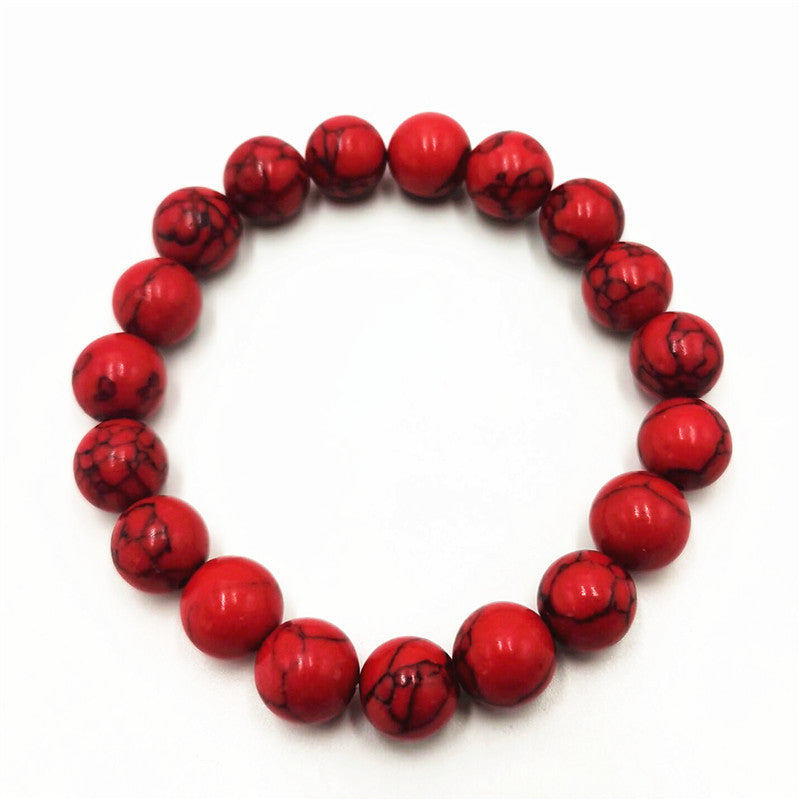 Wholesale Fashion 10mm Cat' s Eye Glass Bead Bracelet Red Candy Color Jewelry Accessory for Resale