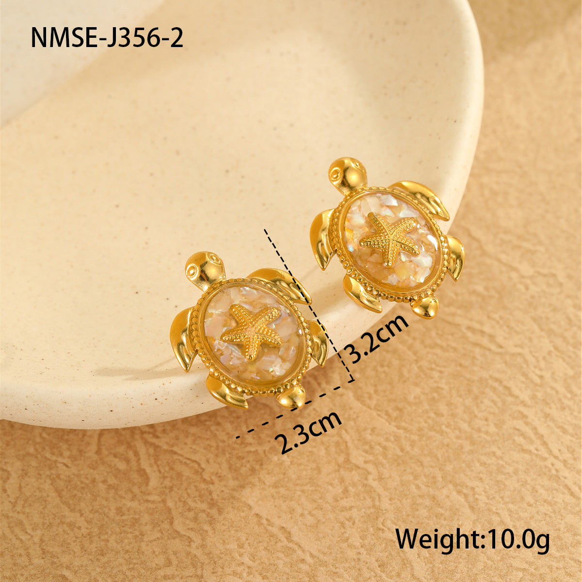 Wholesale  Summer  Turtle and Starfish Stainless Steel Earrings