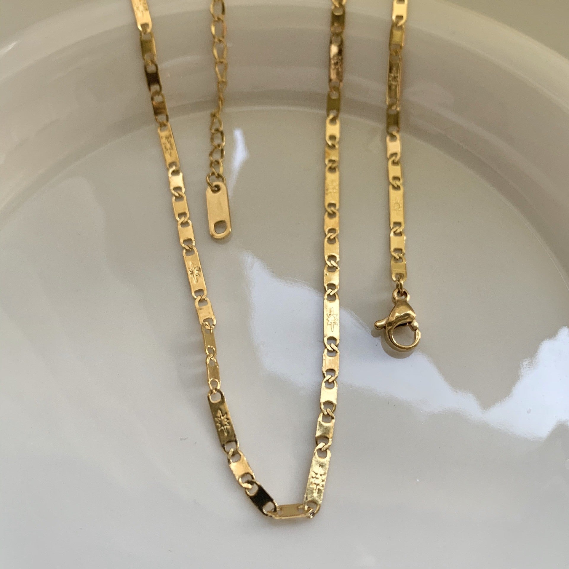 Wholesale Cross chain box chain snake bone chain titanium steel plated 24k golden sunflower clavicle chain