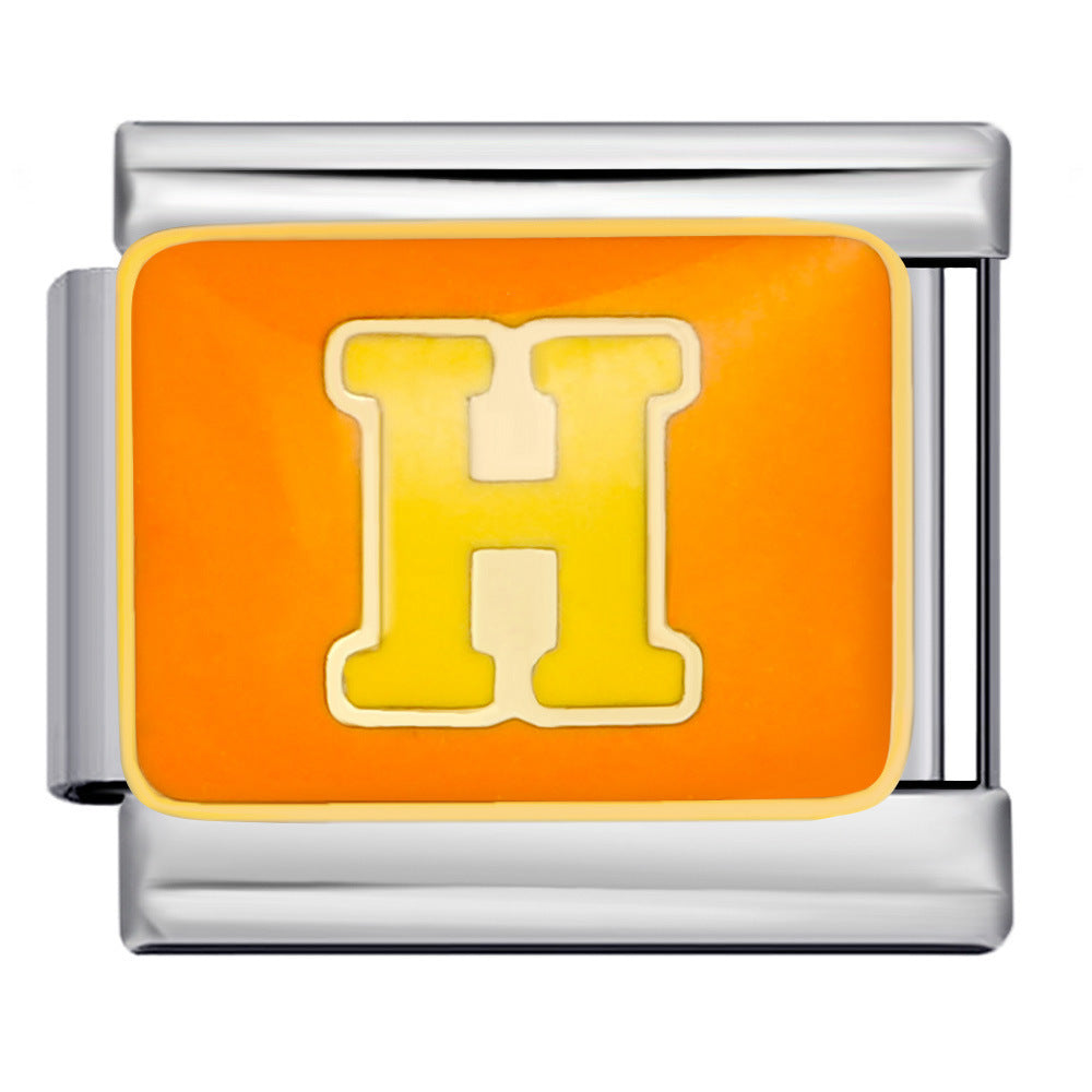 Wholesale 10pcs Italian Charm Bracelet 9mm DIY Splicing Colorful Oil-Drip Letters Stainless Steel Composable Bracelet