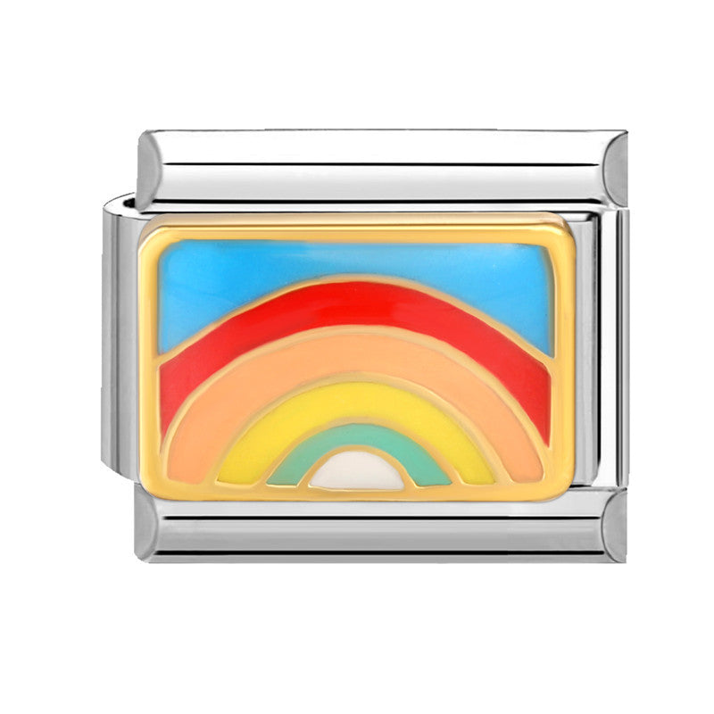 Wholesale  Italian Charm Bracelet 9mm DIY Splicing Removable Orange Holiday Collection Titanium Steel  Composable Bracelet