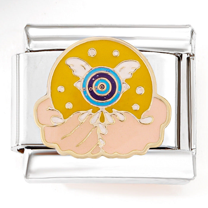 Wholesale Italian Charm Horus Eye Stainless Steel Patchwork Bracelet